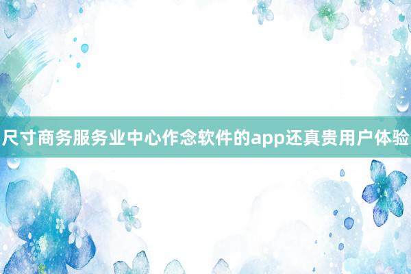 尺寸商务服务业中心作念软件的app还真贵用户体验